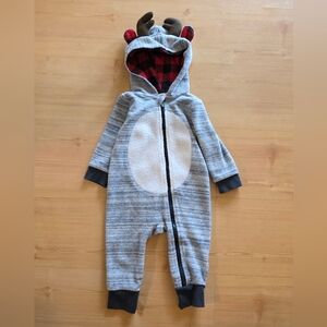 Cat & Jack Red and Black Plaid Baby Onesie 6-9M